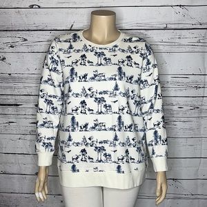 Lands’ End Serious Sweats XL/P 18 Outdoor Wildlife Animal Graphic Sweatshirt Top